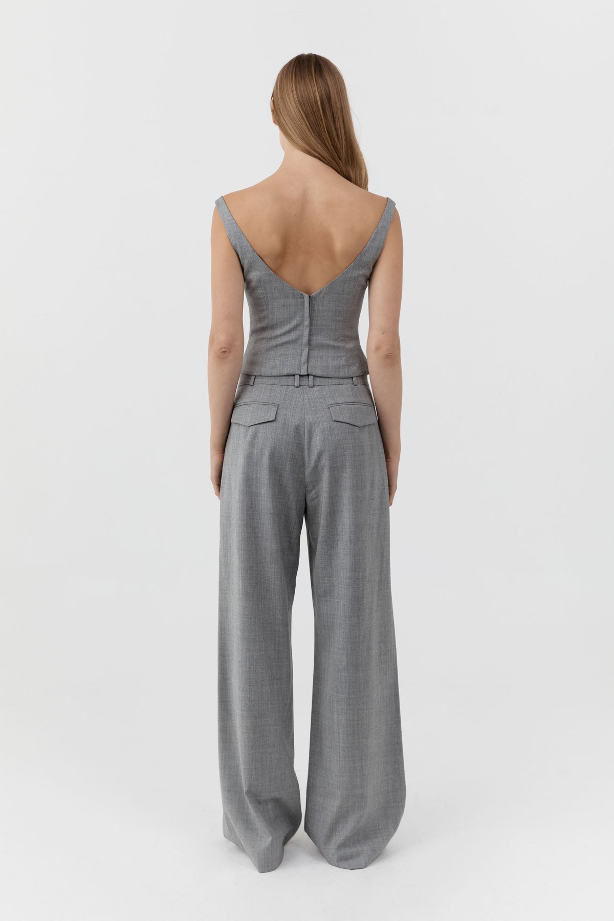 Wool Draped Bodice - Cobblestone