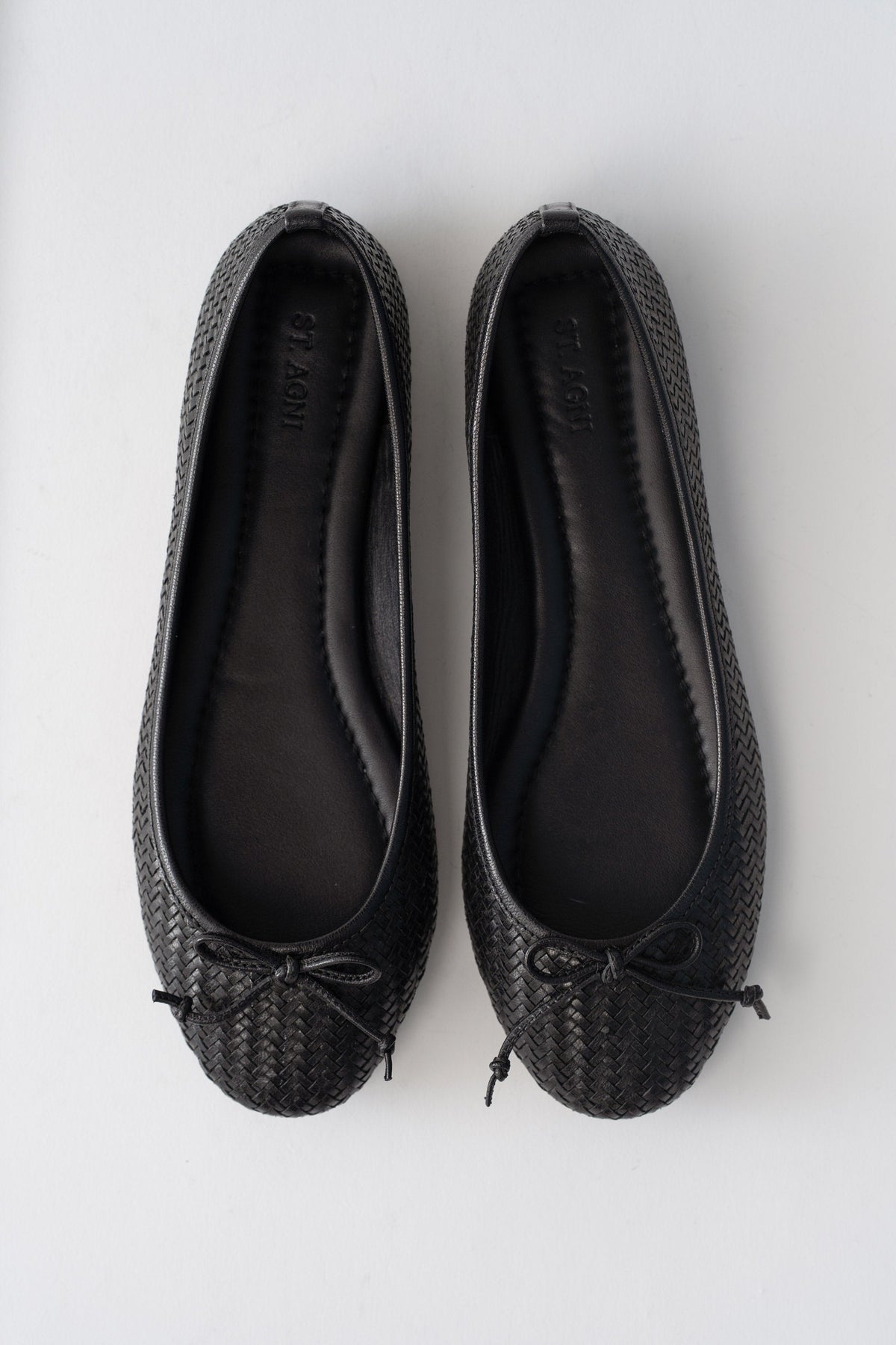 Woven Bow Ballet Flat - Black Woven