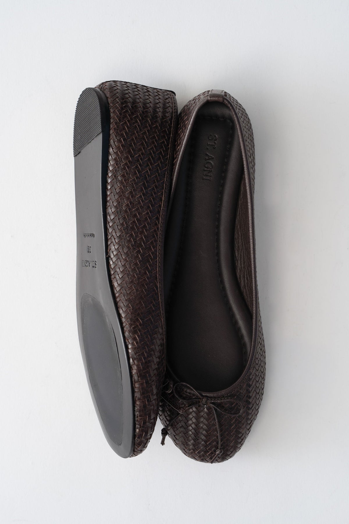 Woven Bow Ballet Flat - Coffee Woven