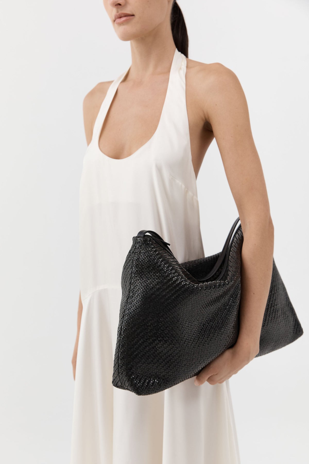 Woven Hobo Bag - Black