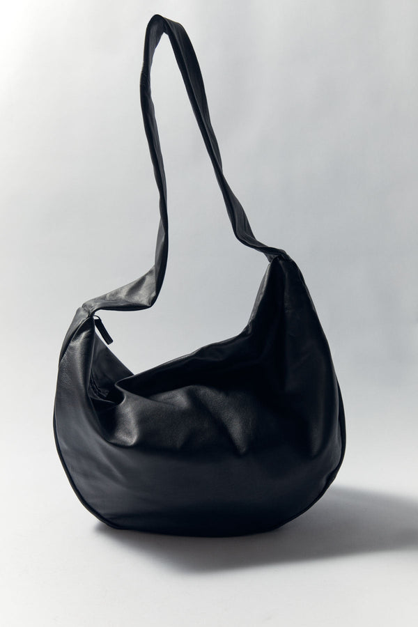 Soft Large Crescent Bag - Black