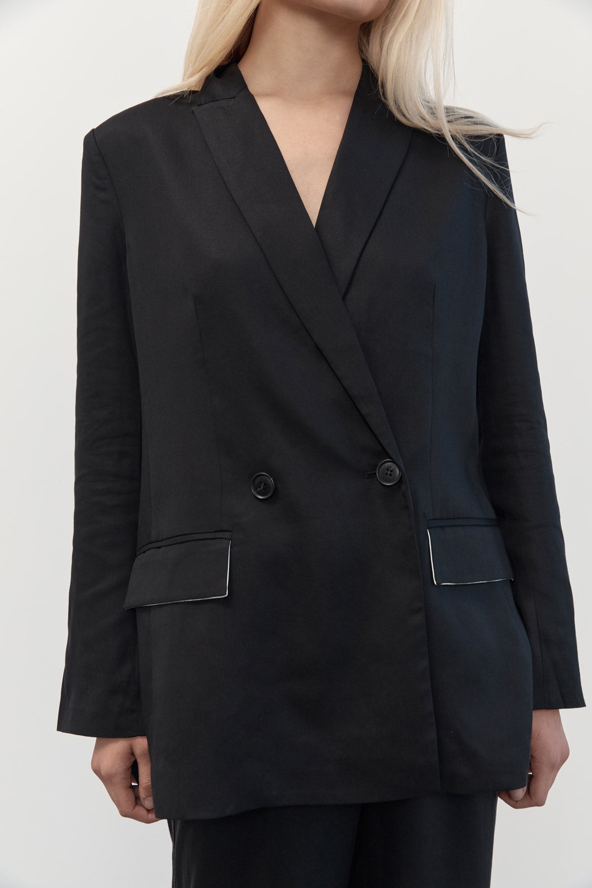 Double Breasted Blazer - Black