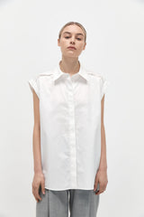 Detachable Sleeve Shirt - White