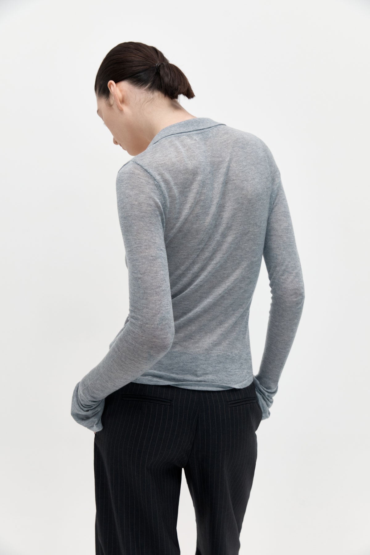 Fine Knit Shirt - Grey Marle