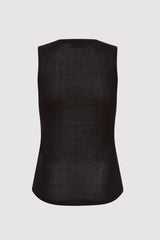 Fine Knit Vest - Black