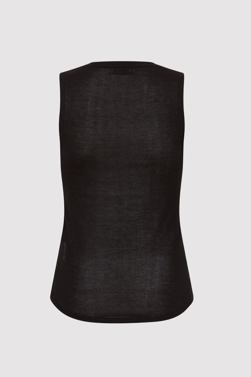 Fine Knit Vest - Black
