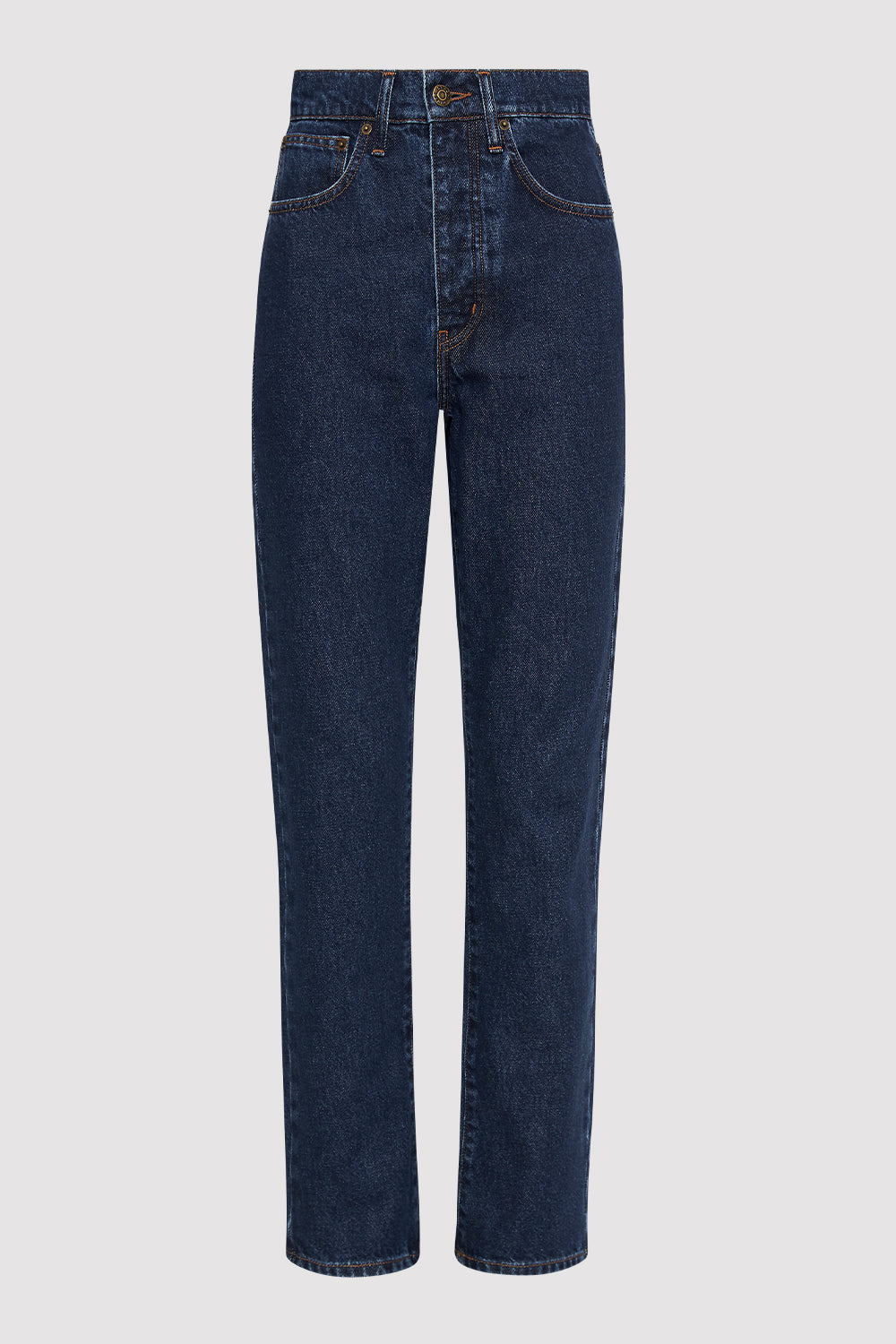 High Waist Crop Straight Jeans - Indigo