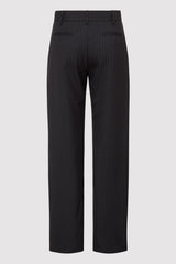 Pinstripe Tailored Trousers - Black