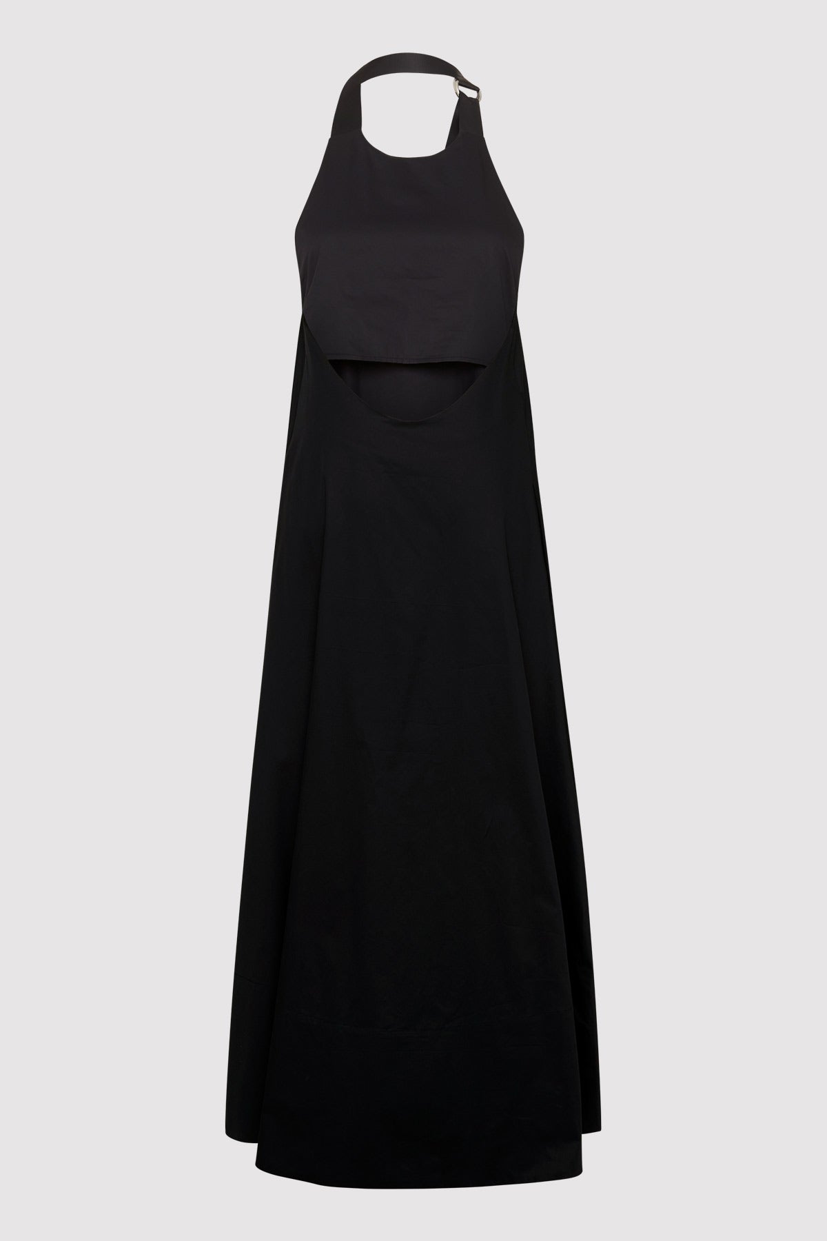 Ring Detail Halter Dress - Black