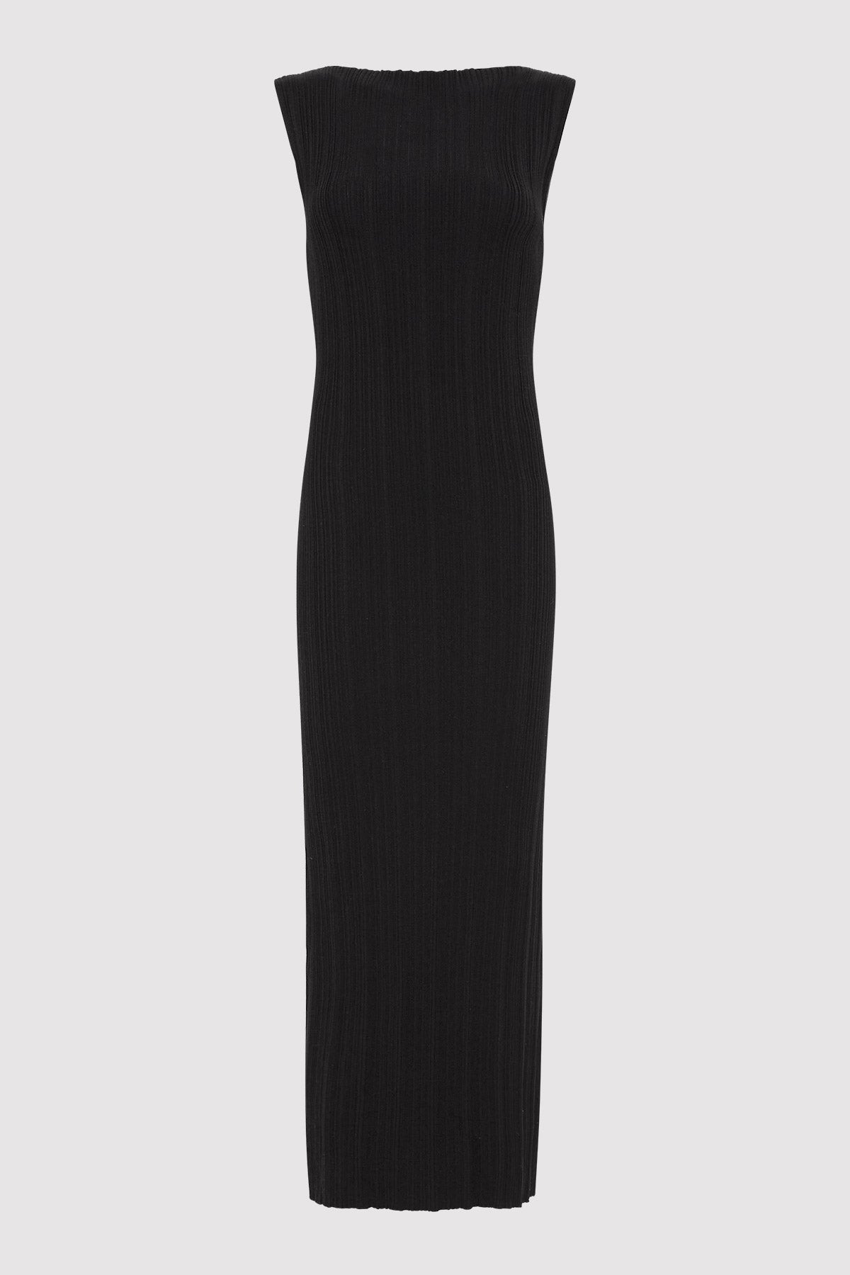 St. Agni | Vas Pleat Knit Dress in Black