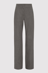 Linen Mid Rise Straight Pants - Castor Grey