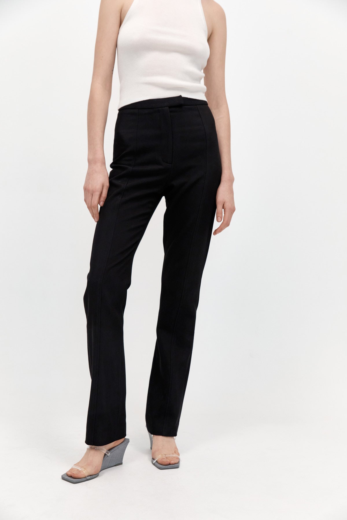 St. Agni | Slim Panelled Trousers - Black