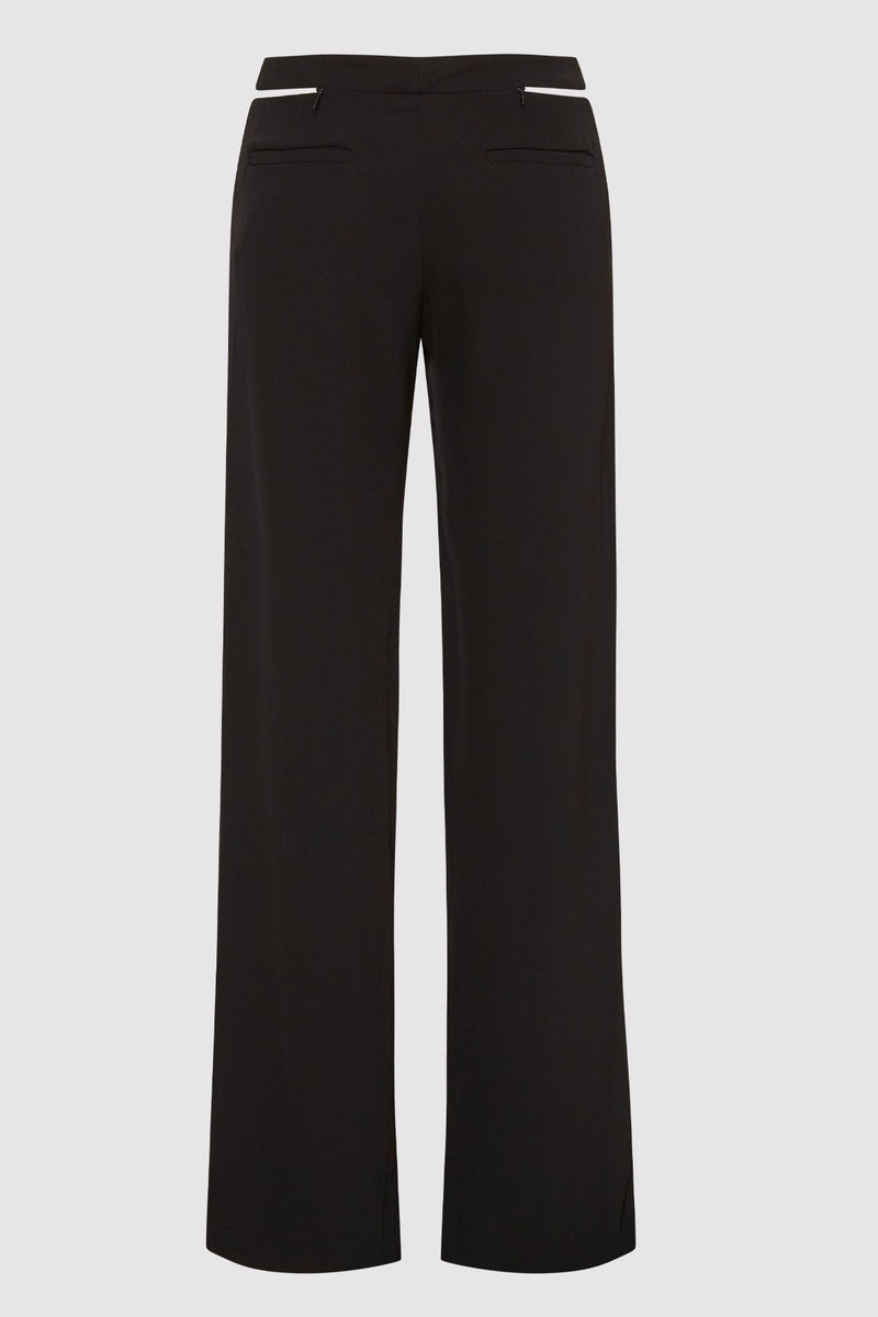 Zip Detail Trousers - Black