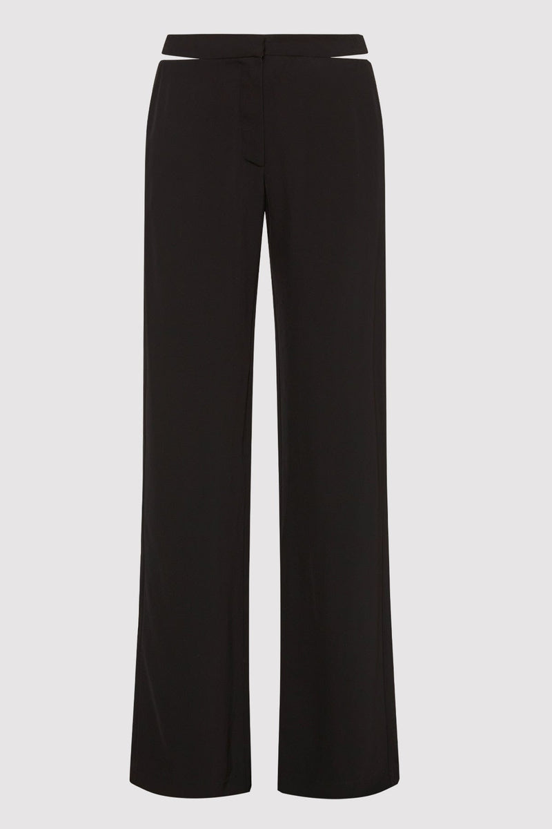 Zip Detail Trousers - Black